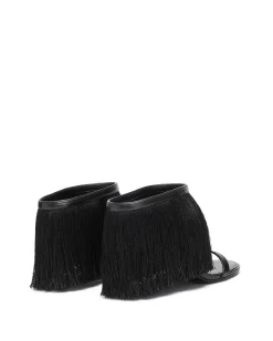 Brandon Blackwood Sandals>Samba Heel Black Fringe