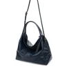 Brandon Blackwood Crossbody Bags>Sylvia Bag Blue Cracked Leather