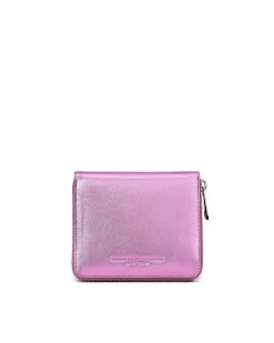 Brandon Blackwood Wallets>Tristan Wallet Metallic Pink Leather