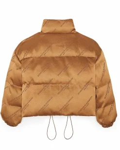 Brandon Blackwood Outerwear>Twill Logo Puffer Camel