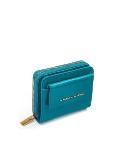 Brandon Blackwood Wallets>Wooster Wallet Blue Oil Leather